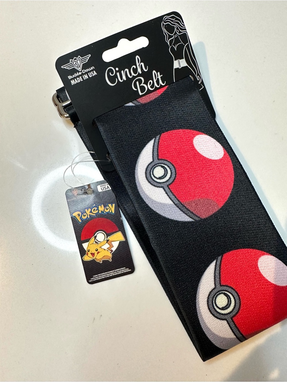 Pokémon Poké Ball Cinch Belt by Buckle-Down NWT